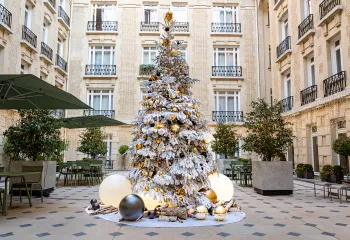sapin de noel exterieur floqué