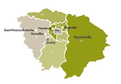 Les agences de la région Île-de-France